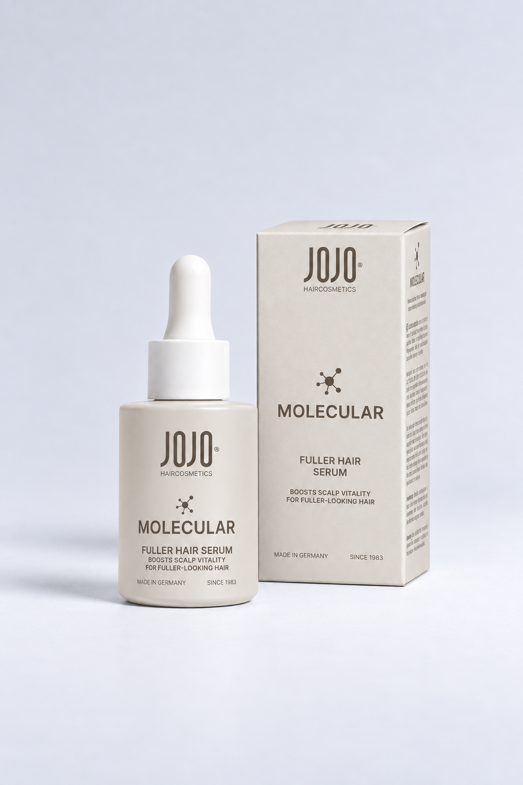 MOLECULAR FULLER HAIR SERUM – Flasche und Karton